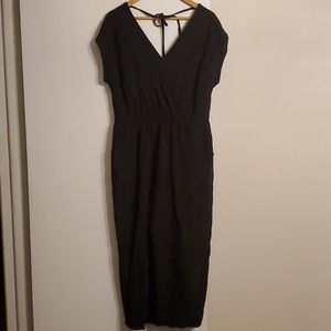 Black linen romper